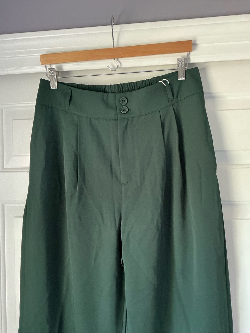 HALARA Dark Green Flex High Waisted Straight Leg Work Pants  L petite - Picture 2 of 12
